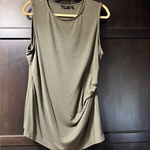 Apt. 9 Green Asymmetrical Ruched Muscle Tee